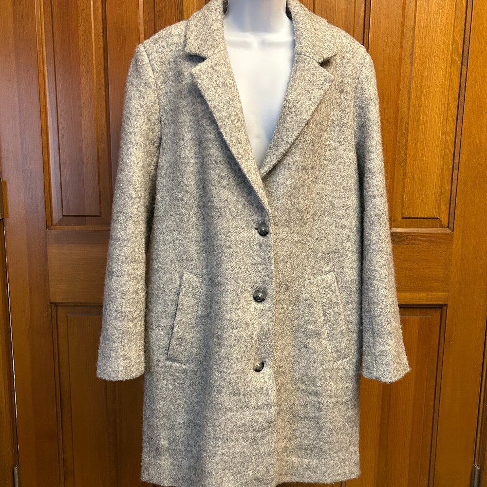 Garnet Hill Sadie Wool Coat - Light Grey